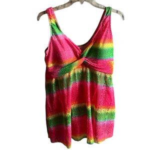 REKITA Crochet Mesh One Piece Swimsuit Size L